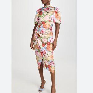 KITRI Annabelle Painted Floral Midi Dress